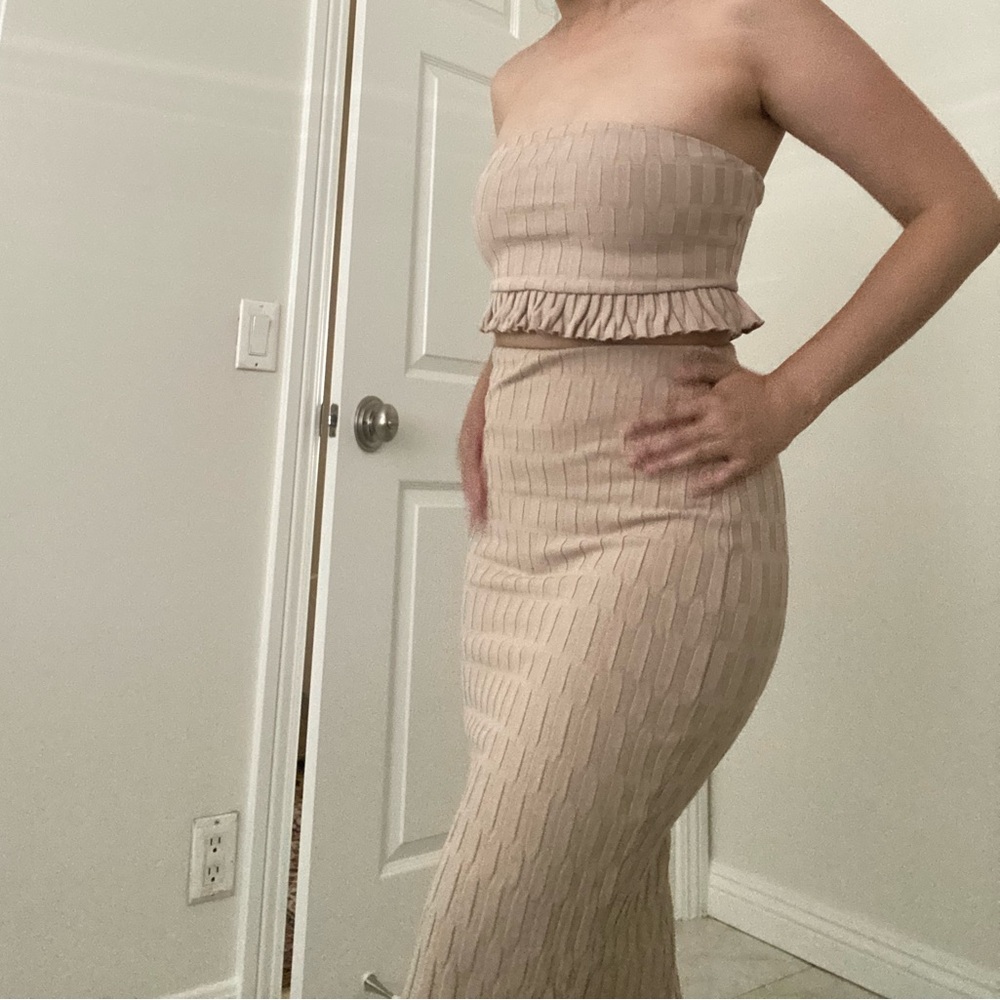 Zara Tan 2-Piece Skirt Set